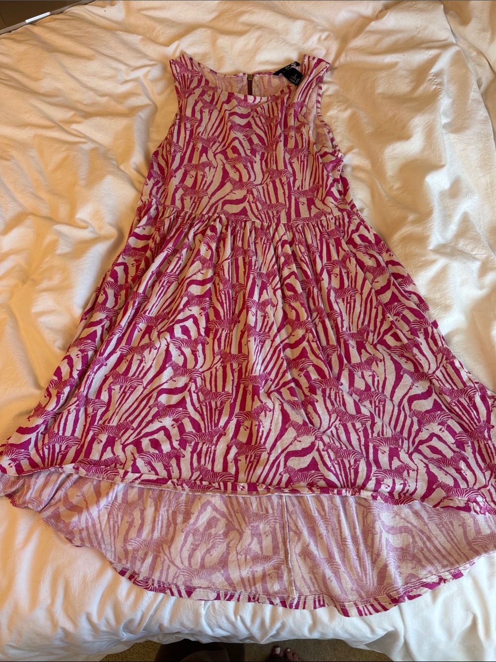 H&M Pink and Cream High-Low Printed Skirt
